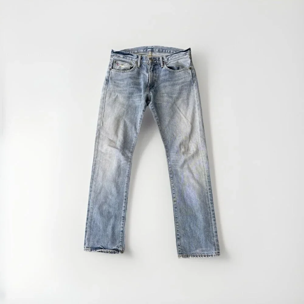 Polo Ralph Lauren Jeans 30x30 Light Wash Straight Fit Vintage Fade Denim